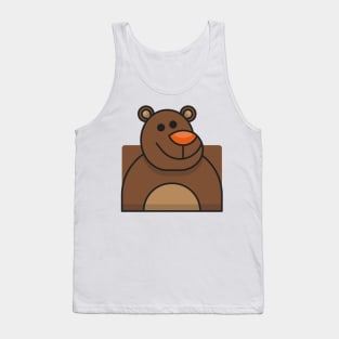 Bear Head Cartoon Illustration Tank Top